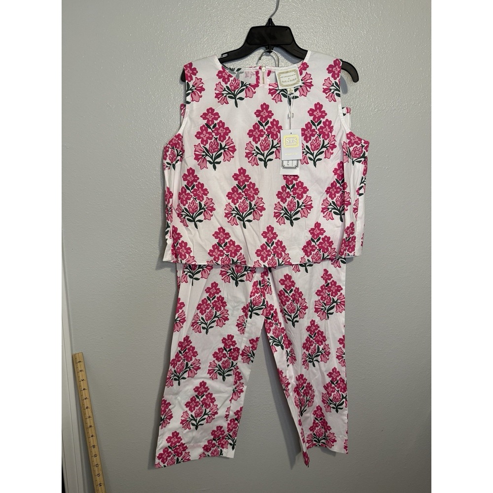 Sail to Sable Jacqueline Sleeveless Party Set in Hibiscus Block Print Size XL